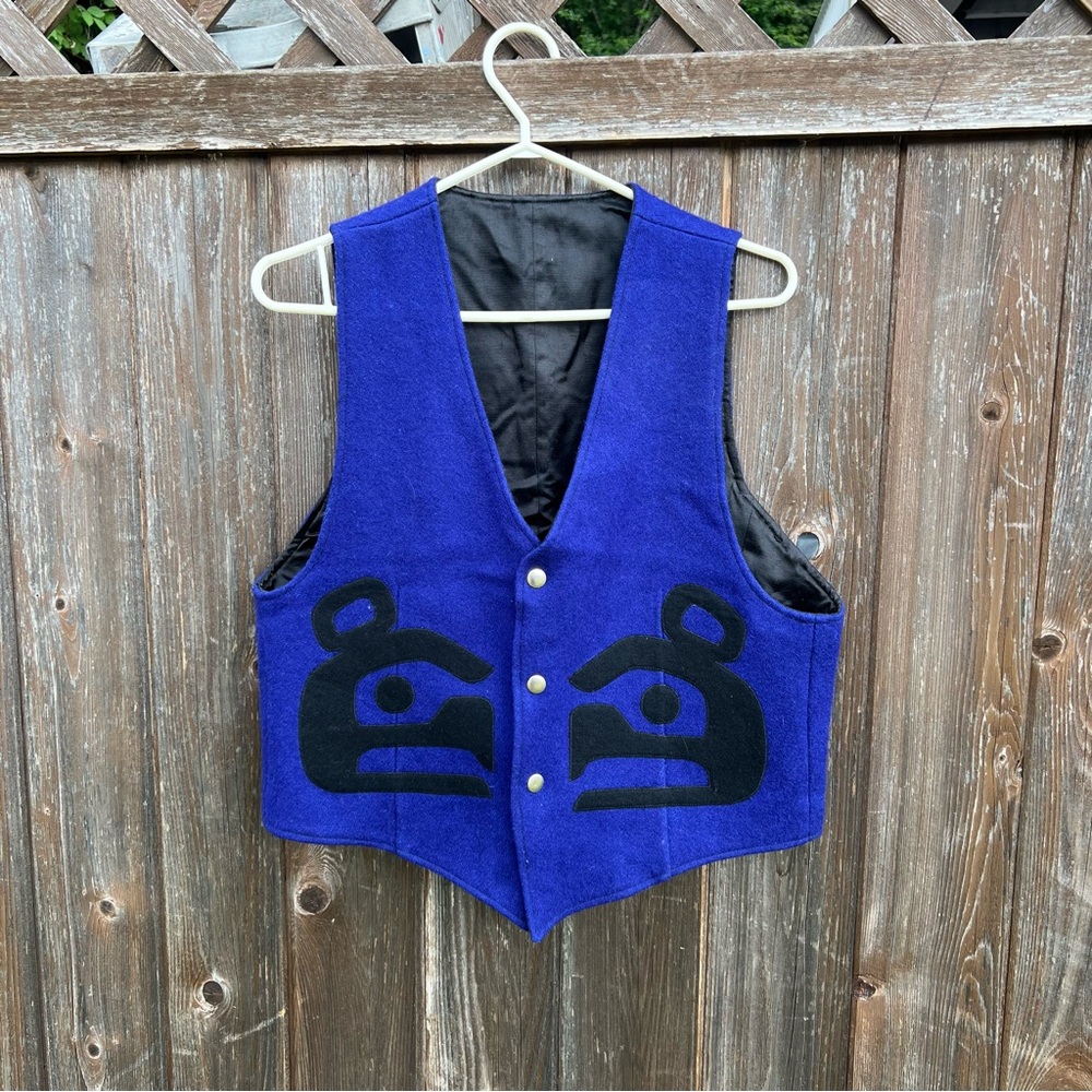 Stunning pacific north west First Nation handmade wool felt vest